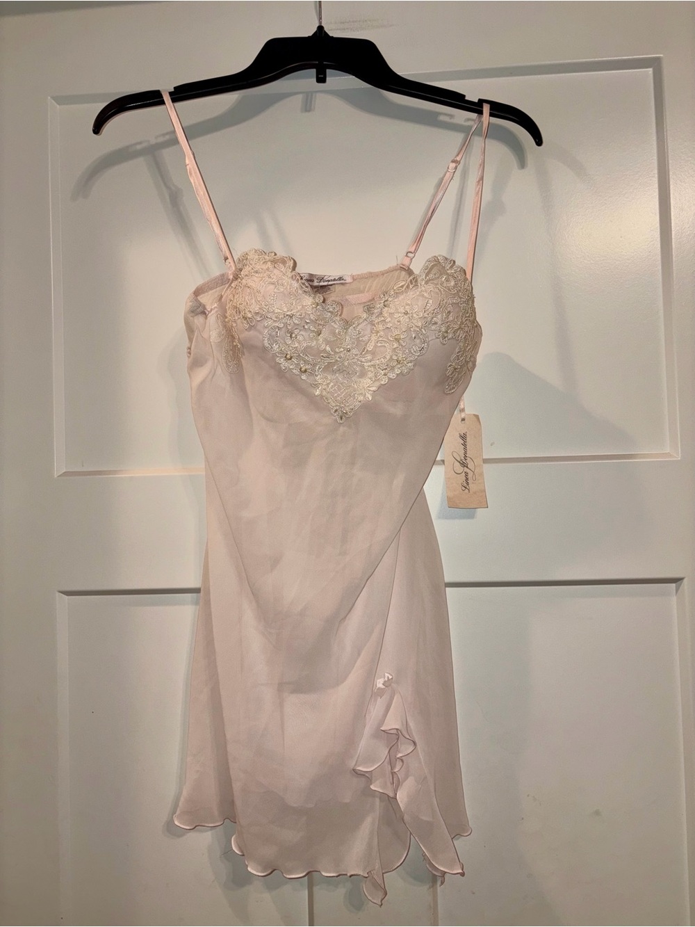 Linea Donatellla blush pink chemise nightgown & thong underwear Small NWT